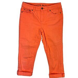Code BLEU Capri Jeans Womens Size 8 Orange 5-Pocket